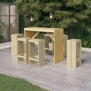 7 pcs conjunto de bar para jardim pinho impregnado