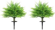 HOMCOM Arbustos de Samambaia Boston Artificiais resistentes aos UV, Plantas Artificiais com Estacas, Conjunto de 2, 60 cm para Jardim, Varanda | Aosom Portugal