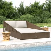 vidaXL Espreguiçadeira de jardim 110x200 cm vime PE castanho