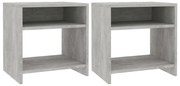 Mesas de cabeceira 2 pcs derivados de madeira cinzento cimento