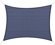 Outsunny Vela de Sombra Retangular 4x6 m Toldo HDPE Proteção UV Jardim Pátio Resistente Intempéries Aneis em D Cordas Azul | Aosom Portugal