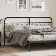 vidaXL Cabeceira de cama 200 cm metal preto