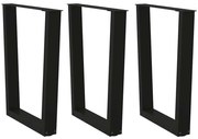 vidaXL Pernas para mesa de jantar em V 3 peças, preto, 70x(72-73,3) cm, aço