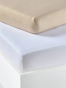 Lote de 2 lençóis-capa em jersey extensível, para bebé bege