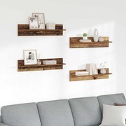 vidaXL Prateleiras de Parede 4 pcs Madeira Antiga 80 x 11,5 x 18 cm
