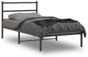 vidaXL Estrutura de cama com cabeceira 100x190 cm metal preto