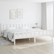 Estrutura de cama 160x200 cm madeira maciça branco