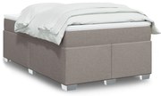 vidaXL Cama boxspring c/ colchão 120x190cm tecido castanho-acinzentado