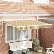 vidaXL Toldo Retrátil Manual Azul Marinho 350x200 cm