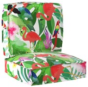 vidaXL Conjunto de Almofadas de Pallet 2 Peças de Tecido Oxford Estilo Selva Tropical