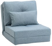 HOMCOM Sofá de Chão Colchão Dobrável Colchão estilo 2 em 1 Almofada Removível 60x80x56 cm Azul Celeste | Aosom Portugal