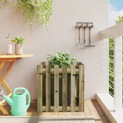 vidaXL Vaso de jardim c/ design de cerca 60x60x60 cm pinho impregnado