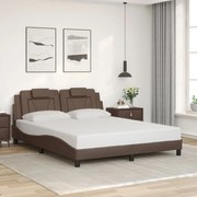 vidaXL Estrutura de cama Viana sem colchão 160x200cm couro artificial castanho