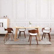 vidaXL Cadeiras jantar 4 pcs madeira curvada e couro artificial