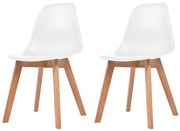 vidaXL Cadeiras de jantar 2 pcs plástico branco