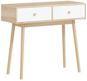 HOMCOM Mesa Consola Moderna Consola de Entrada Estreita com 2 Gavetas para Corredor Entrada Sala ou Dormitório 86x35x75 cm Carvalho | Aosom Portugal