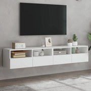 vidaXL Móveis parede p/ TV 2pcs 80x30x30cm derivados de madeira branco