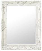 vidaXL Espelho de parede estilo barroco 50x60 cm branco