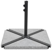 vidaXL Base em granito para guarda-sol 15 kg triangular cinzento