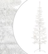 vidaXL Meia árvore de Natal fina com suporte 150 cm branco