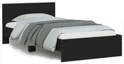 vidaXL Estrutura cama c/ cabeceira 100x200 cm derivados madeira preto