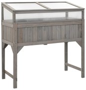 vidaXL Canteiro elevado c/ estufa 110x54x120cm madeira de abeto maciça