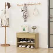 vidaXL Banco sapateira 60x30x45 cm derivados madeira carvalho sonoma