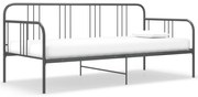 vidaXL Sofá-cama 90x200 cm metal cinzento