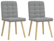 vidaXL Cadeiras de jantar 2 pcs tecido cinzento-claro