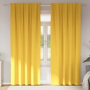 vidaXL Cortinas Blackout com Argolas 2 pcs Amarelo Mostarda