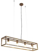 Candeeiro suspenso industrial marrom enferrujado 4-luzes - CAGE Industrial