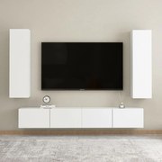 vidaXL 4 pcs conjunto de móveis de TV derivados de madeira branco