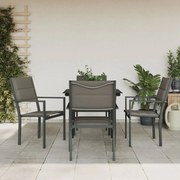 vidaXL 5 pcs conjunto de jantar para jardim aço e textilene preto