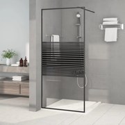 vidaXL Divisória de chuveiro c/ vidro ESG transparente 90x195 cm preto