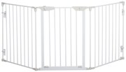 PawHut Barreira de Segurança para Animais de Estimação 180x74,5 cm Barreira Dobrável de 3 Painéis Branco | Aosom Portugal