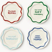 Pratos de pequeno-almoço em porcelana com padrão decorativo Tutti, conjunto de 4