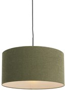 Candeeiro de suspensão preto com cúpula verde 50 cm - Combi 1 Moderno