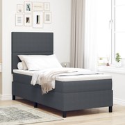 vidaXL Cama Box Spring com Colchão Cinza Escuro 80x200 cm Tecido de Veludo Cotelê