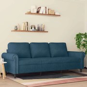 vidaXL Sofá de 3 lugares 180 cm veludo azul