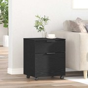 Gabinete Móvel vidaXL com Rodas Carvalho Preto 45x38x54 cm