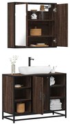 vidaXL 2 pcs conj. móveis WC derivados madeira cor carvalho castanho