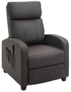 HOMCOM Poltrona de Massagem Reclinável com 2 Zonas de Massagem 8 Programas e 5 Níveis de Intensidade 68x88x98 cm Marrom Escuro