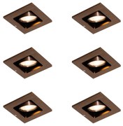 Conjunto de 6 Focos Embutidos Modernos Bronze Escuro Ajustáveis - Qure