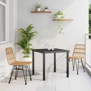 vidaXL Conjunto de Jantar de Jardim com 3 peças em rattan plástico marrom.