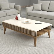 Mesa de Centro Milan – Nogueira e Creme – 105 x 34,6 x 60 cm