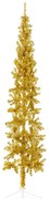 vidaXL Meia árvore de Natal fina com suporte 180 cm dourado