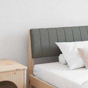 vidaXL Cabeceira estofada Cinza Escuro 200 cm