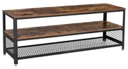 Estante para TV com estilo industrial | VASAGLE | 140 x 40 x 52 cm | marrom rústico | LTV50BX.
