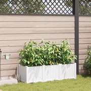 vidaXL Vaso de Jardim 3 pcs Branco Aço
