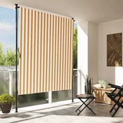 vidaXL Estore de rolo exterior 150x270 cm tecido/aço laranja e branco